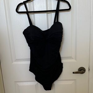 Jantzen Size 16 Black One Piece Swimsuit, Slimming Look, Like new
